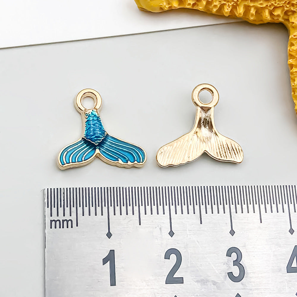 Colorful Oil Alloy Simulation Marine Conch Pendants