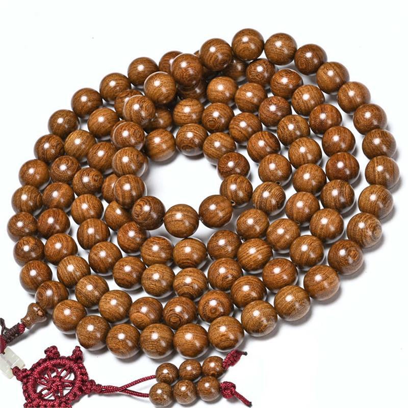 Women's & Men's Golden Sandalwood Submerged Buddha Beads Stall Bracelets