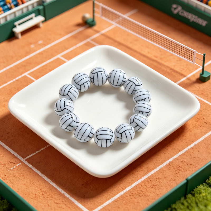 Sports Ball Series Fashion Acrylic Football Basketball Bracelets