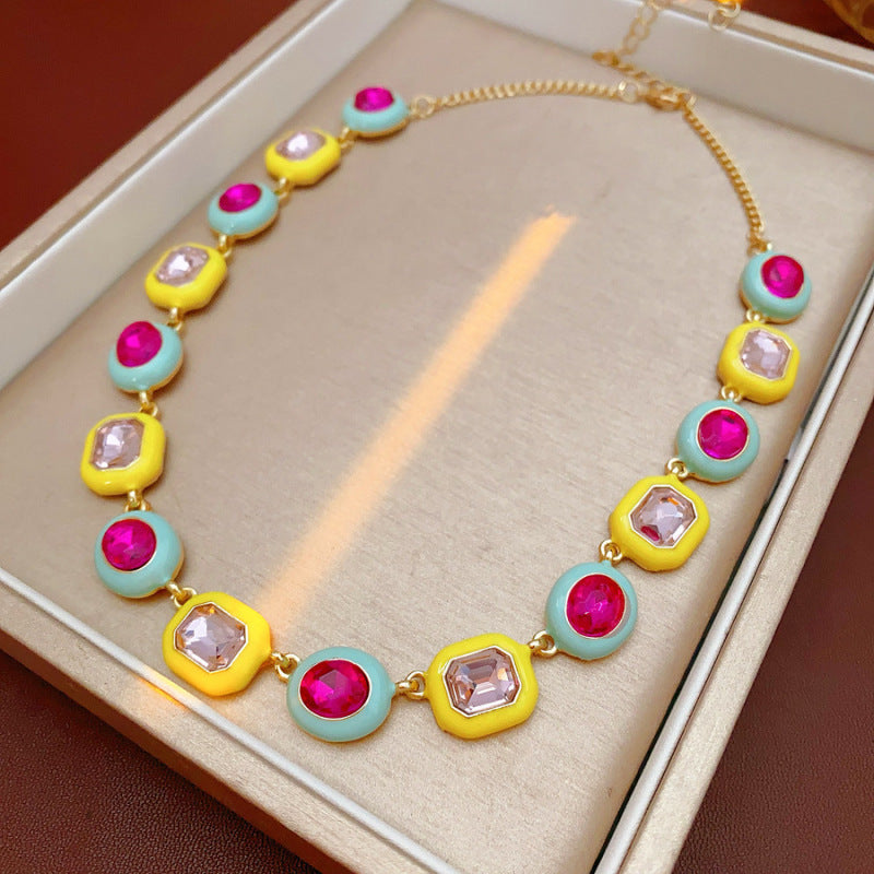 Women's Dripping Oval Tassel Exaggerated Personalized Sweater Chain Jewelry Set