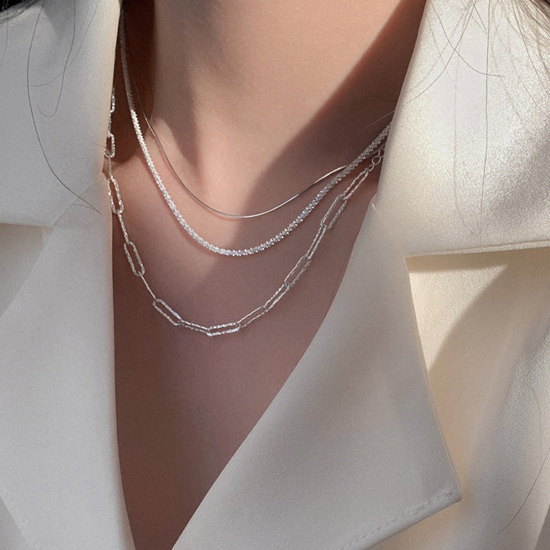 Women's Sparkling Vintage Starry Sky Temperament Clavicle Chain Light Luxury Snake Necklace