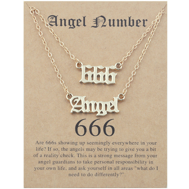 Angel Lucky Number Suit Clavicle Chain Necklaces