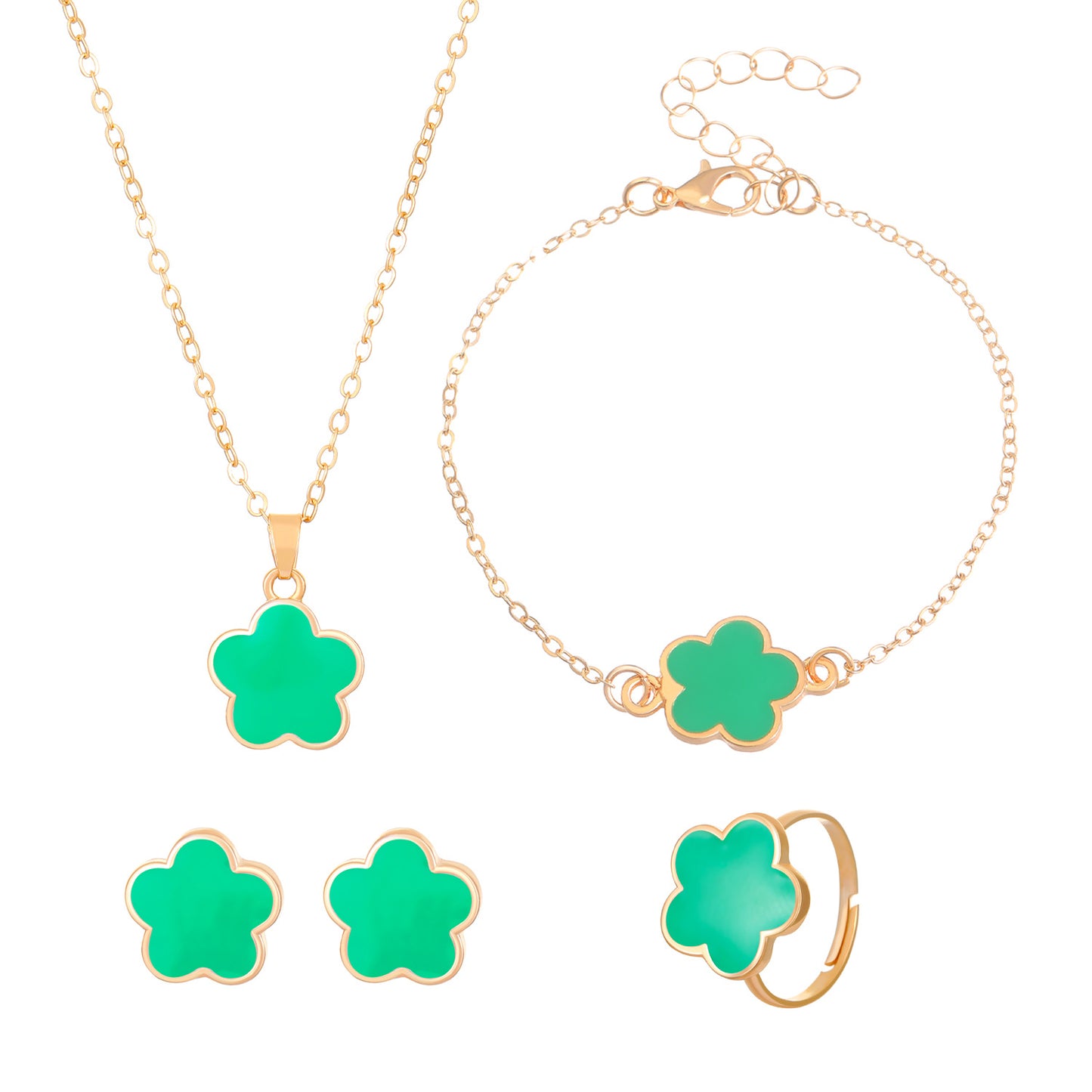 Women's Parthenocissus Grass Ear Elegant Clover Five Bracelets