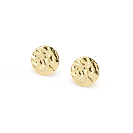 Stainless Steel Geometric Shape Embossed Round Card Ear Earrings