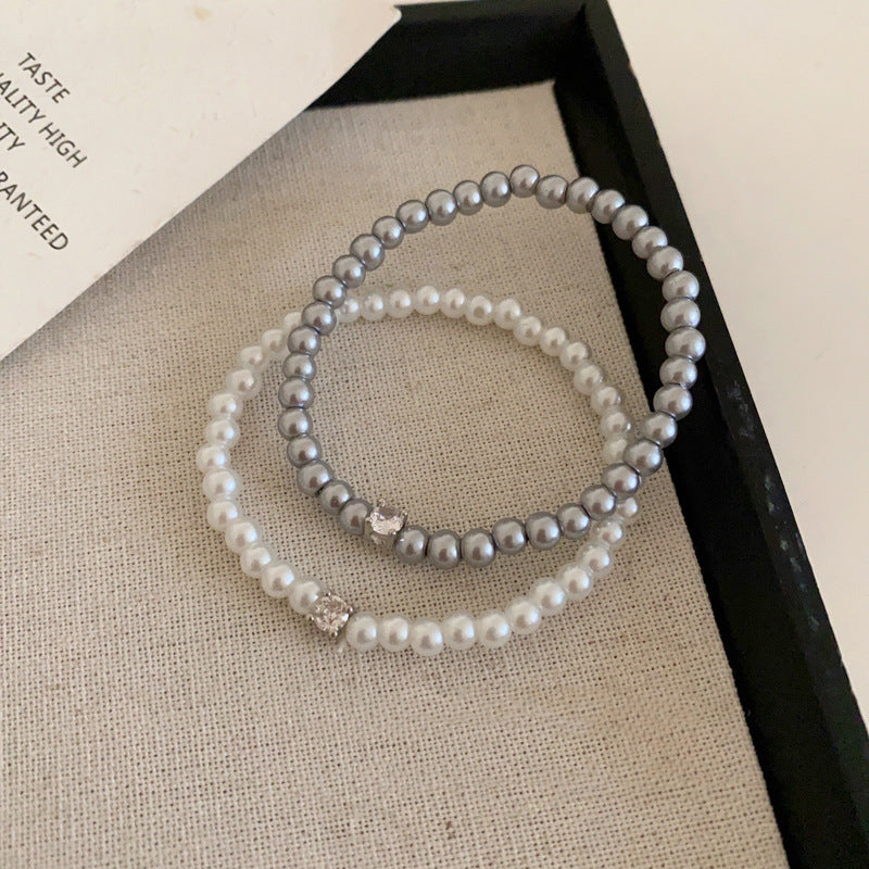 Zircon French Pearl Niche High Sense Bracelets