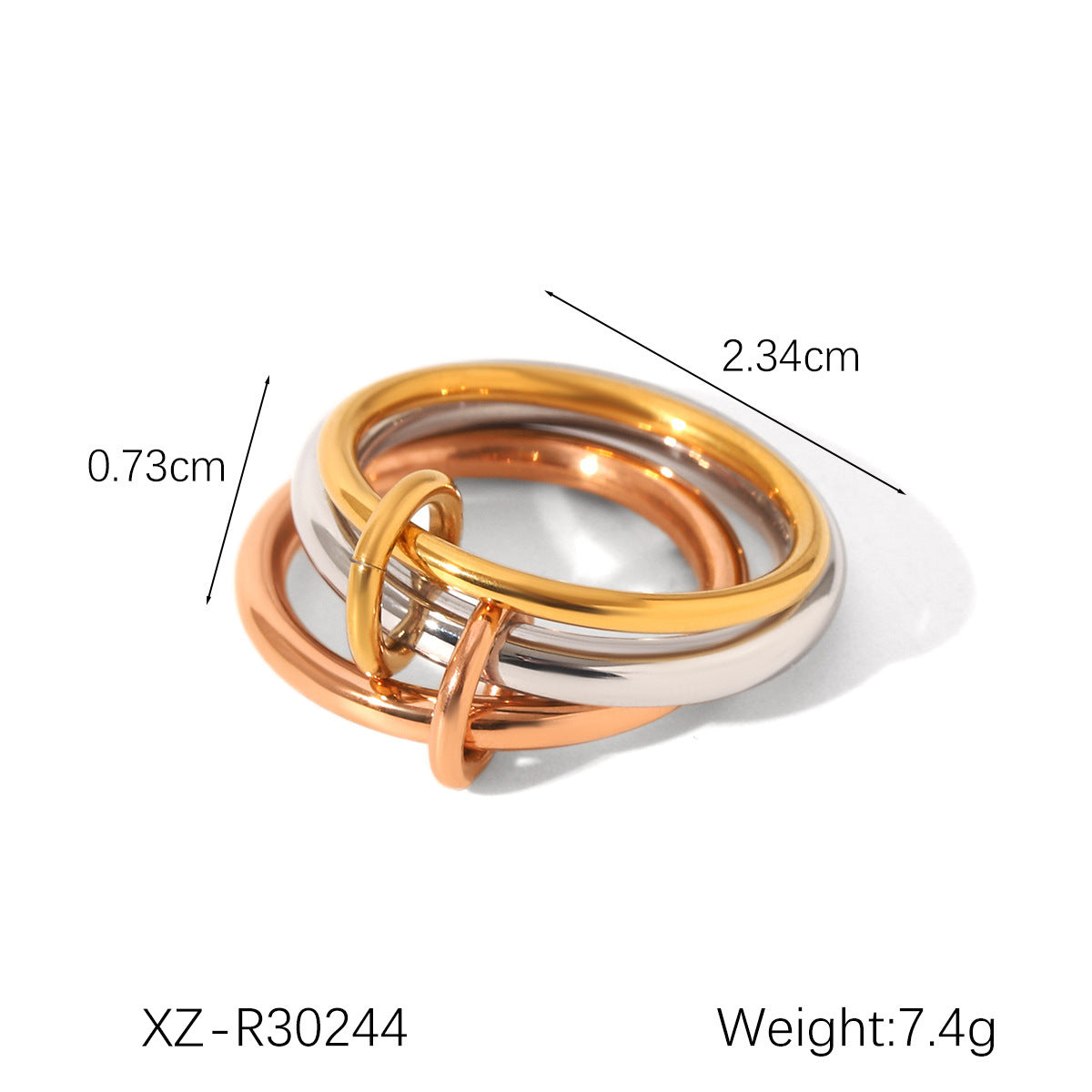 Twin Simple Titanium Steel No Fading Light Luxury High-grade Stainless Ring