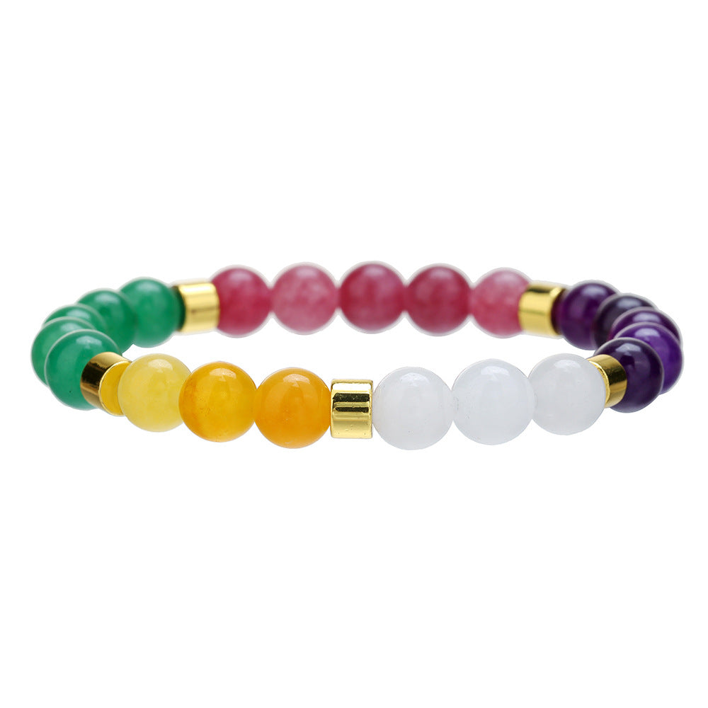 Women's Unisex Natural Stone Citrine Malachite Amethyst Bracelets