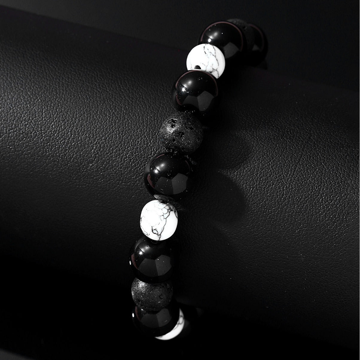 Retro Volcanic Rock High-grade Personality Trendy Design Obsidian Bracelets