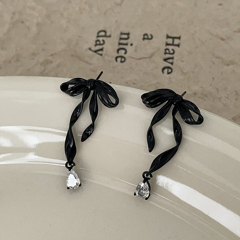 Bow Female Sweet Cute Gentle Temperament Earrings