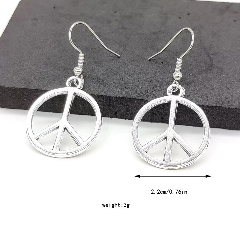Peace Logo Bohemian Vintage Alloy Eardrop Earrings
