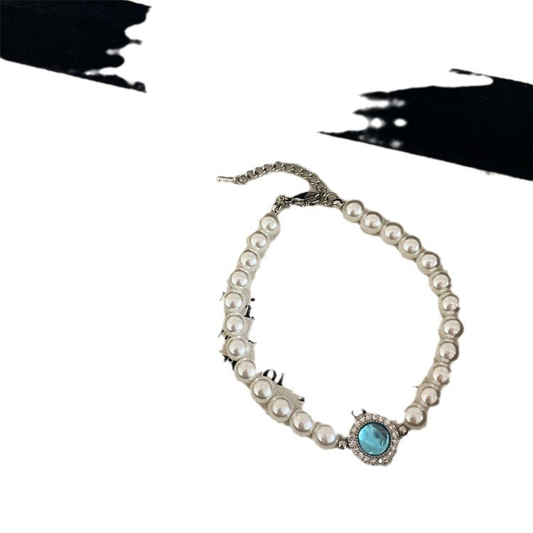 Women's Blue Opal Pearl High-grade Design Retro Bracelet