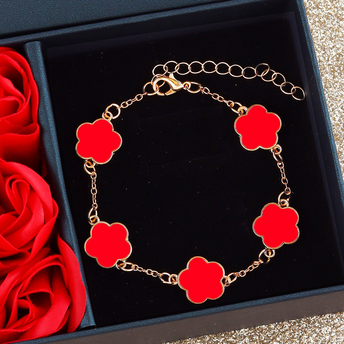 Korean Style Five Leaf Flower Fashion Lucky Ear Jewelry Set