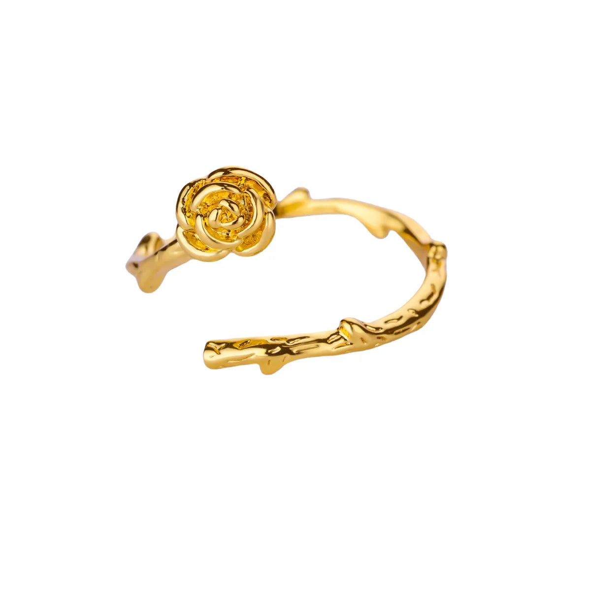 Simple Rose Series Stainless Steel Gold Plated Ring