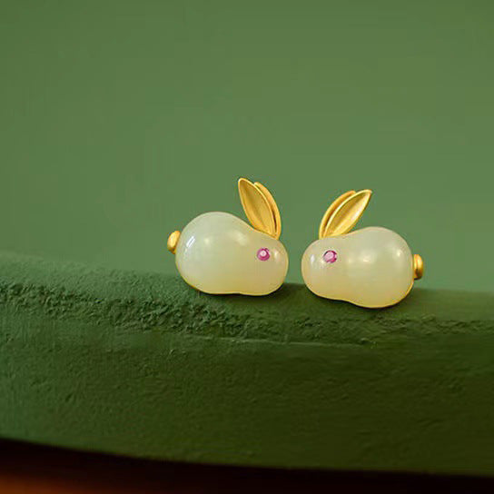 Bunny Female Niche High Sense Jade Valentine's Day Chinese Necklaces