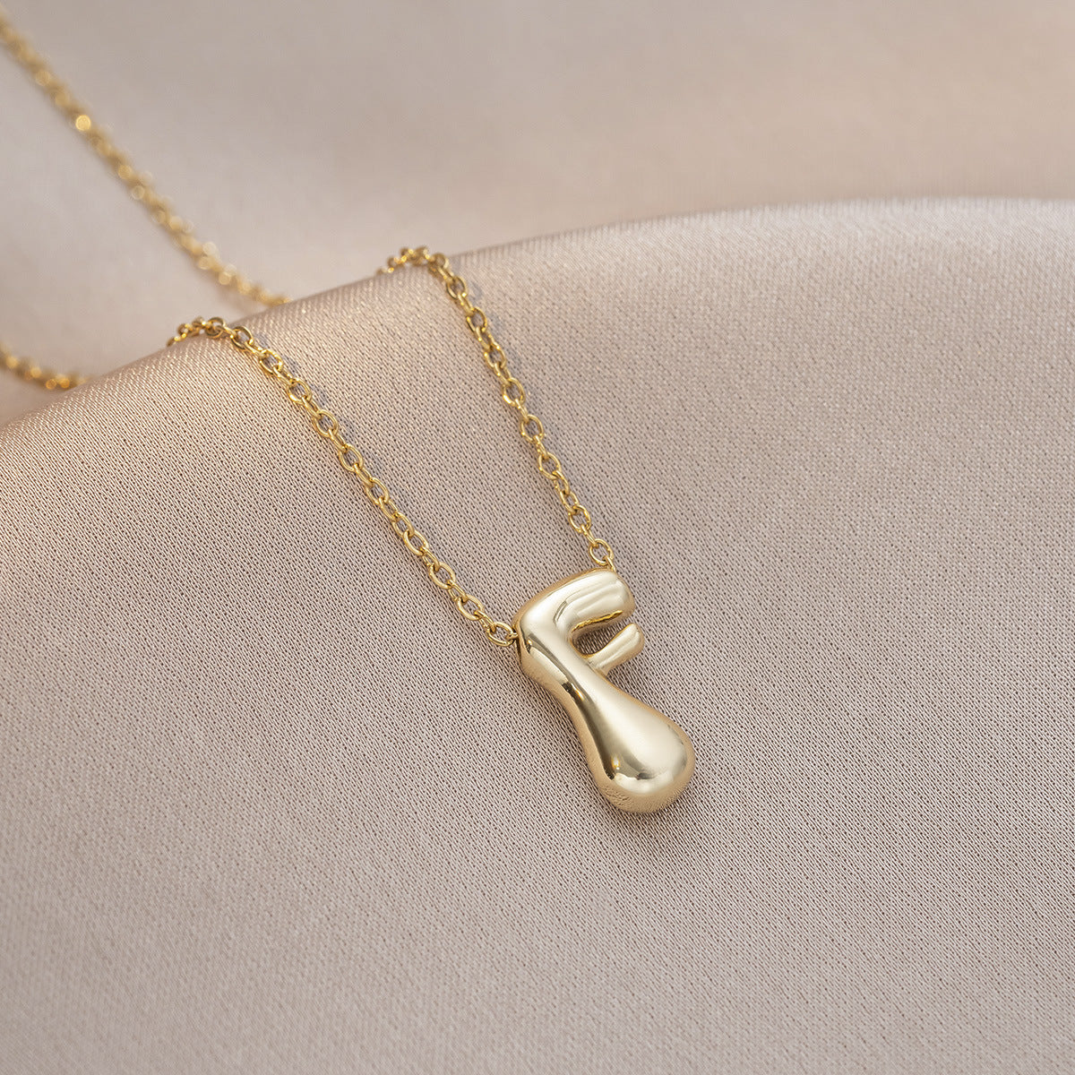 Female Glossy Balloon Bubble Cute Chubby English Letters Temperament Clavicle Necklace
