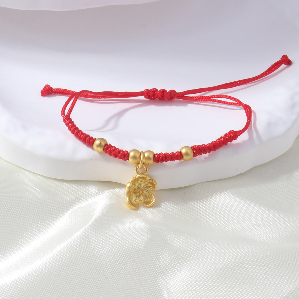 Braided Red Rope Auspicious Language Butterfly Fortune Cat Safe Joy Bracelets