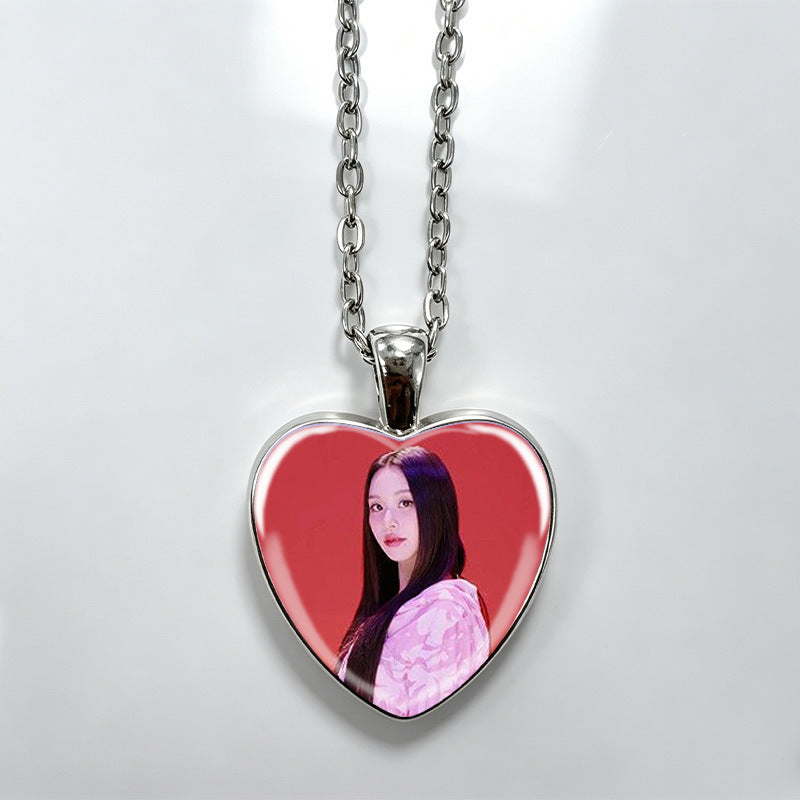 Love Alloy Korean Group Support Heart Sweet Beauty Fans Clavicle Necklaces