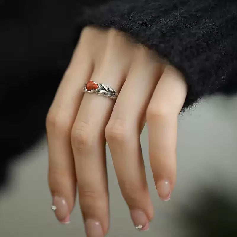 Women's Retro Ethnic Style Epoxy Technology Refined Simple Fashionable Temperamental Ring