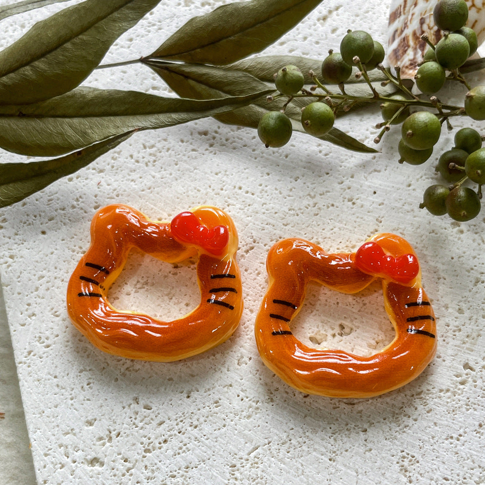 Toy Panda Hamburger Cat Head Pizza Resin Jewelry Accessories