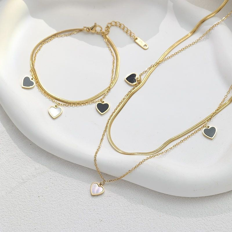Luxury Titanium Steel Heart Female Niche Bracelets