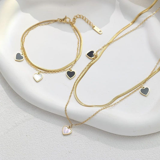 Luxury Titanium Steel Heart Female Niche Bracelets