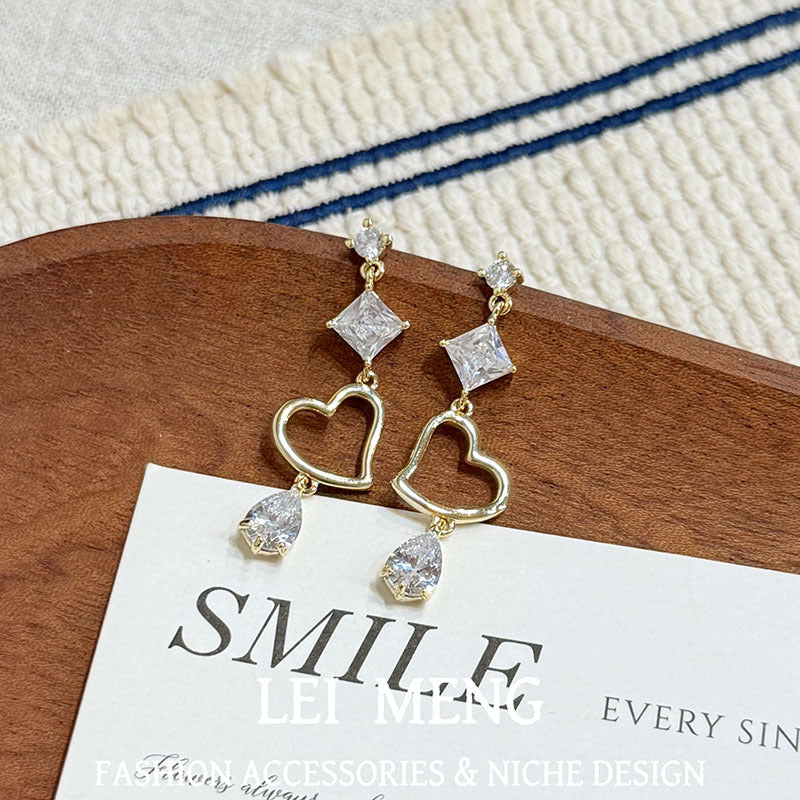 Zircon Tassel Female Simple Light Luxury Earrings