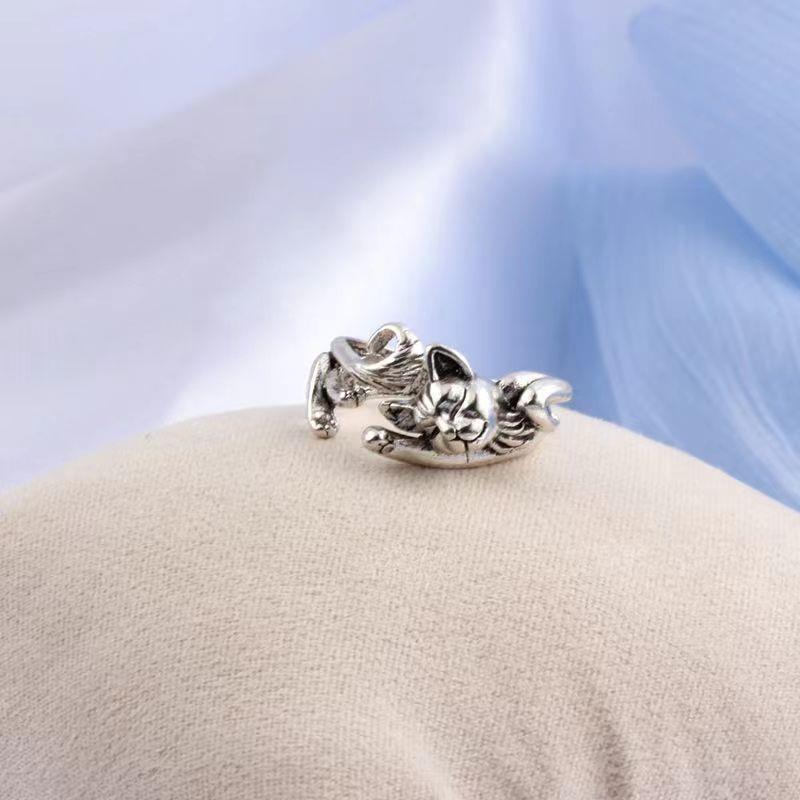 Women's Simple Cute Kitten Open Cat Paw Rings