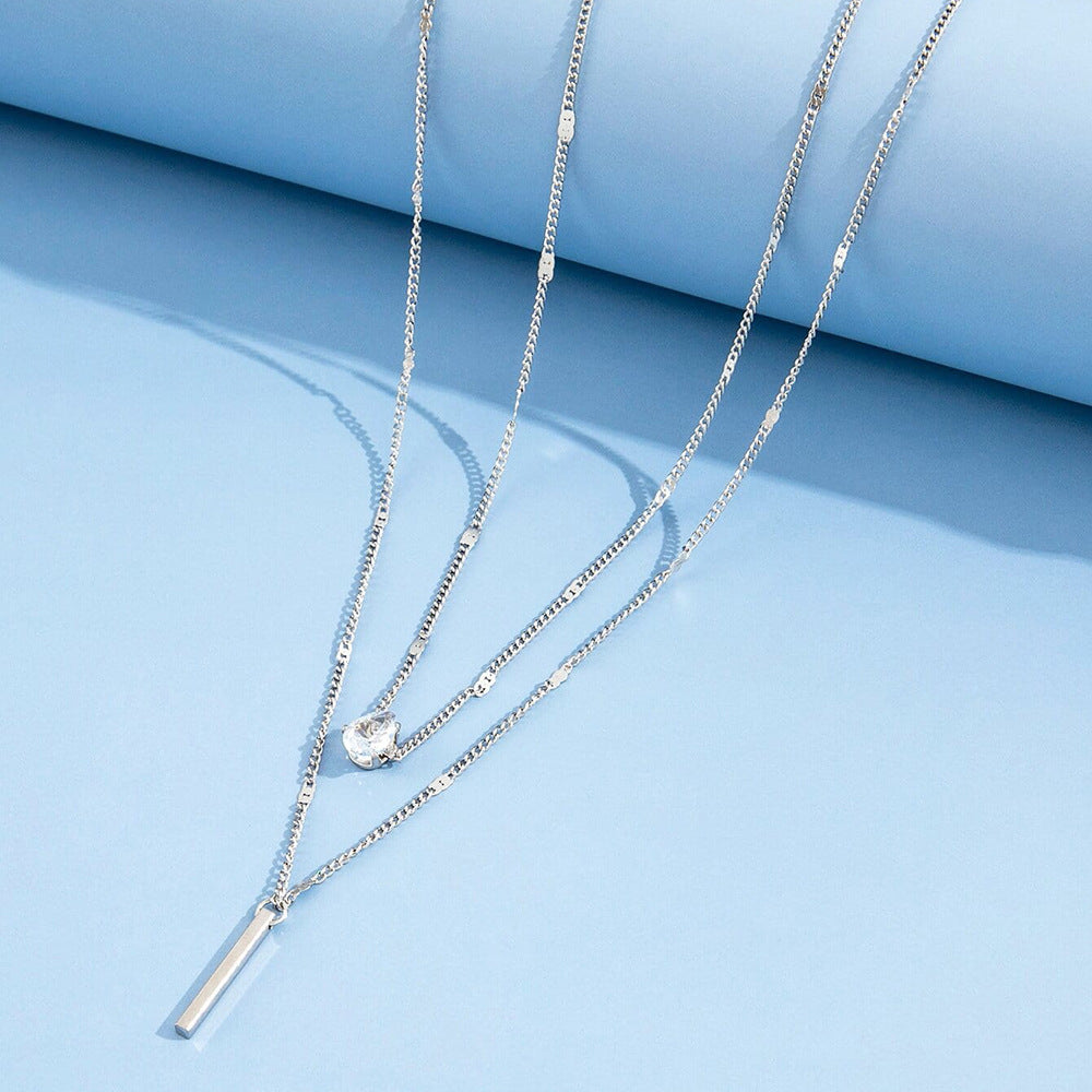 Double Layer Water Drop Simple Long Necklaces