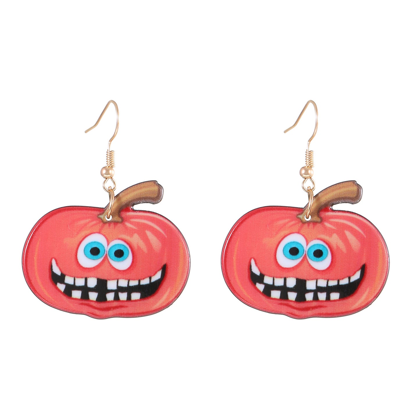 Halloween Eccentric Personality Skull Pumpkin Lamp Earrings