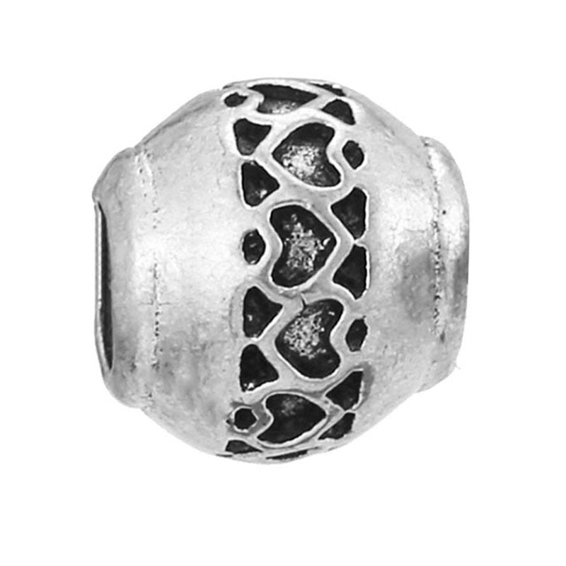 Alloy Large Hole Beads Hollowed Heart Shape Jewelry Accessories