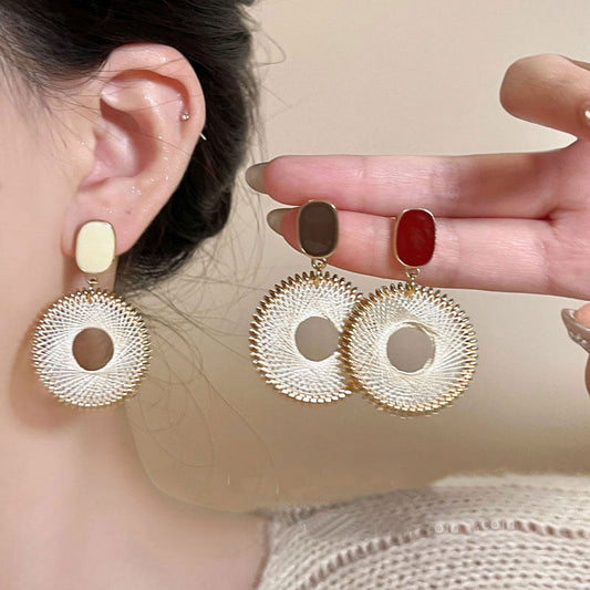 Vacation Style Woven Round Female Cold Wind Rings