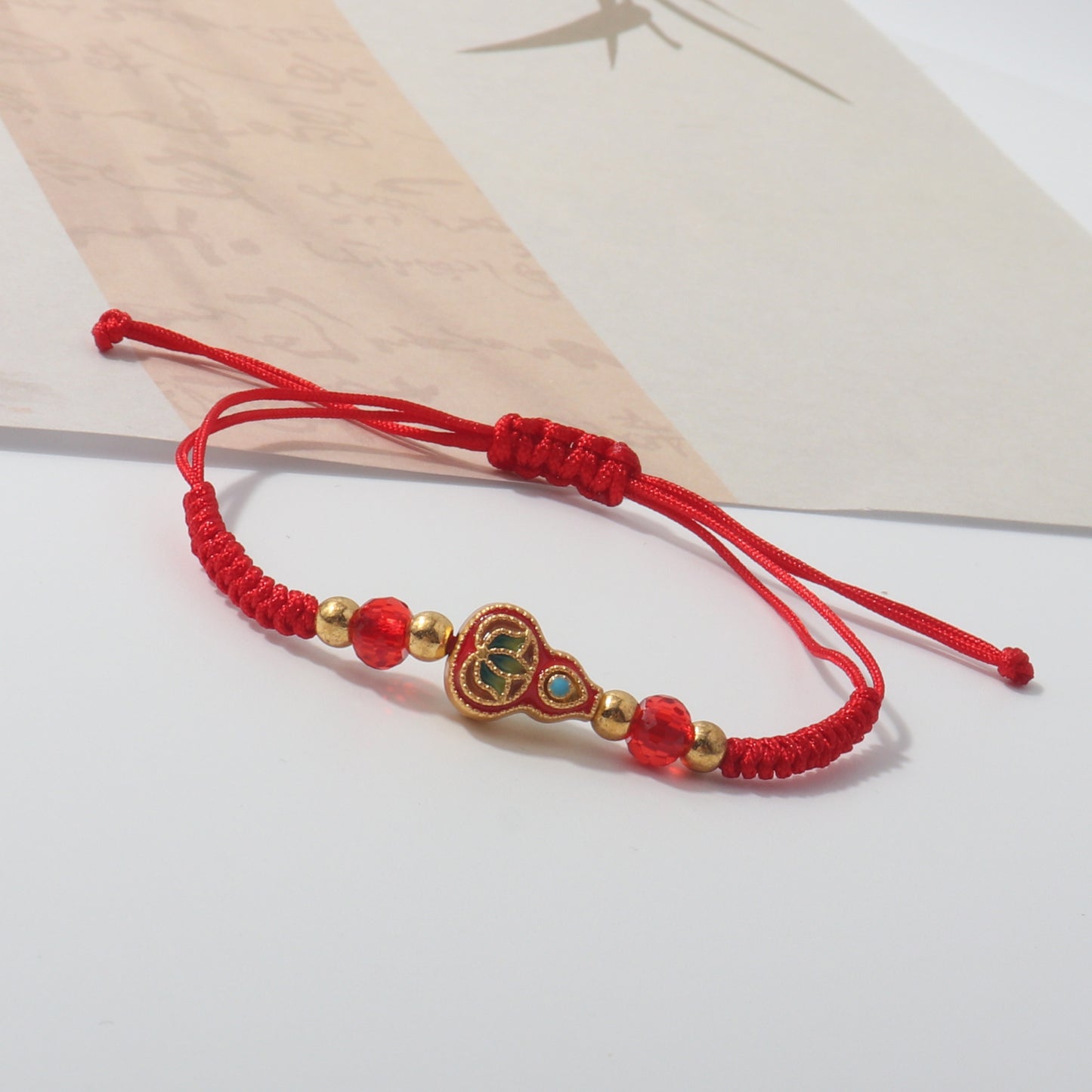 Gold Red Rope Woven Goldfish Butterfly Bracelets