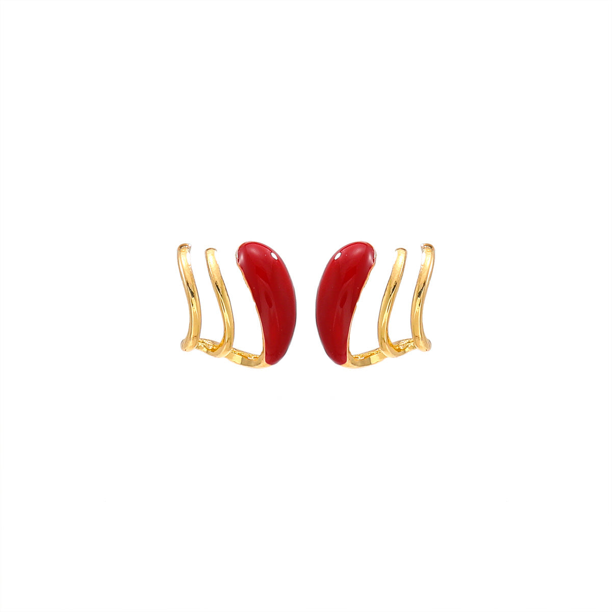 Spring Wine Red Unique Drop-shaped Simple Minority Earrings