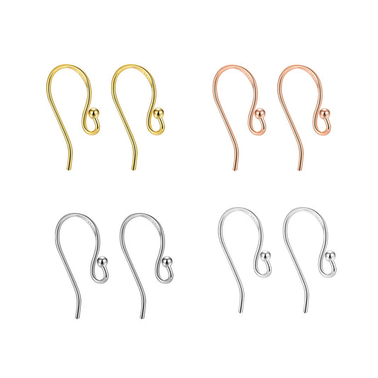 Sier Round Beads Head Basic Style Eardrops Pressed Fish Ear Hook