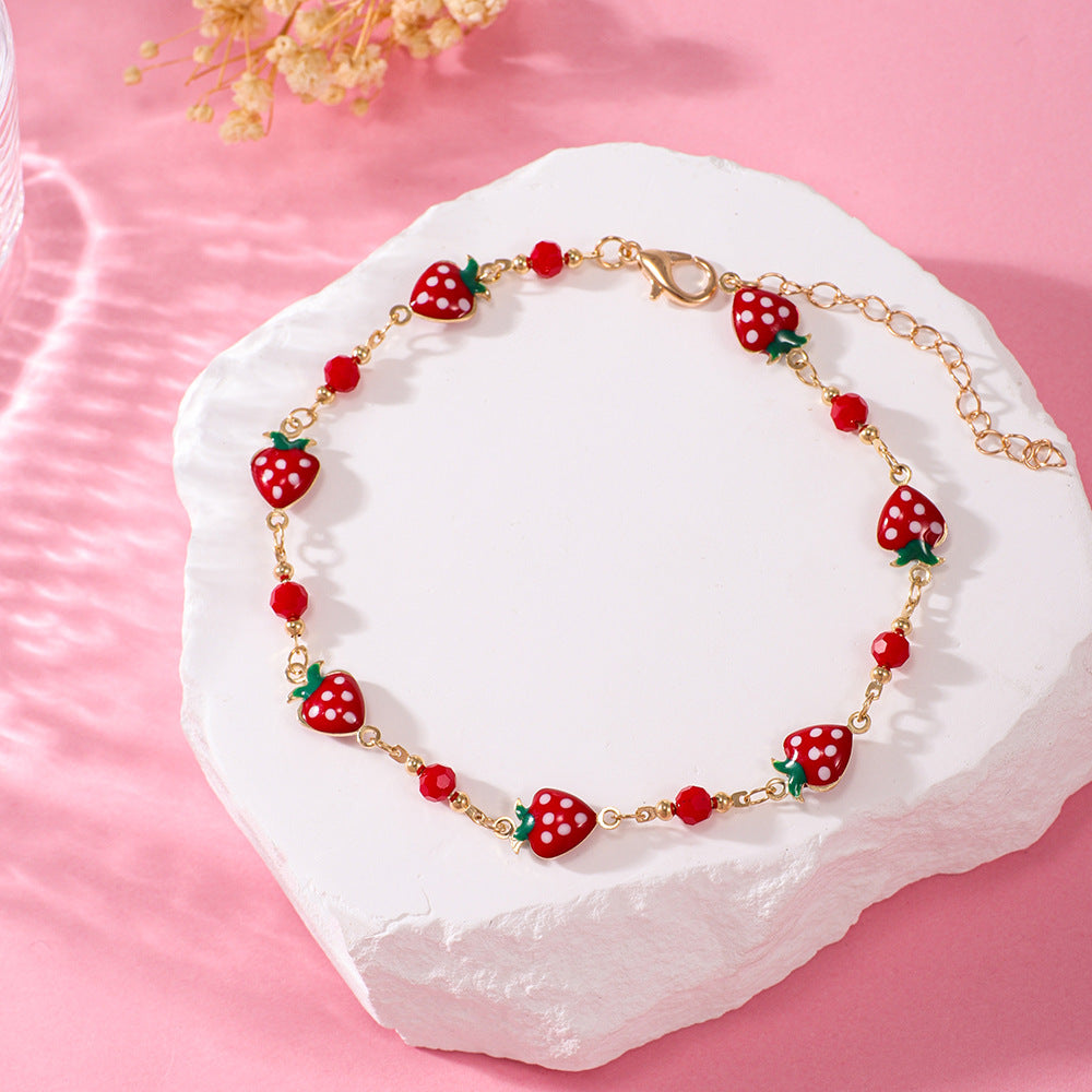 Women's Cute Fashion Strawberry Design High-grade Anklets