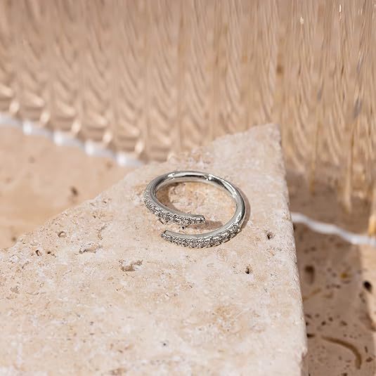 Rhinestone Simple Female Niche Design Switchable Index Finger Light Luxury Ring