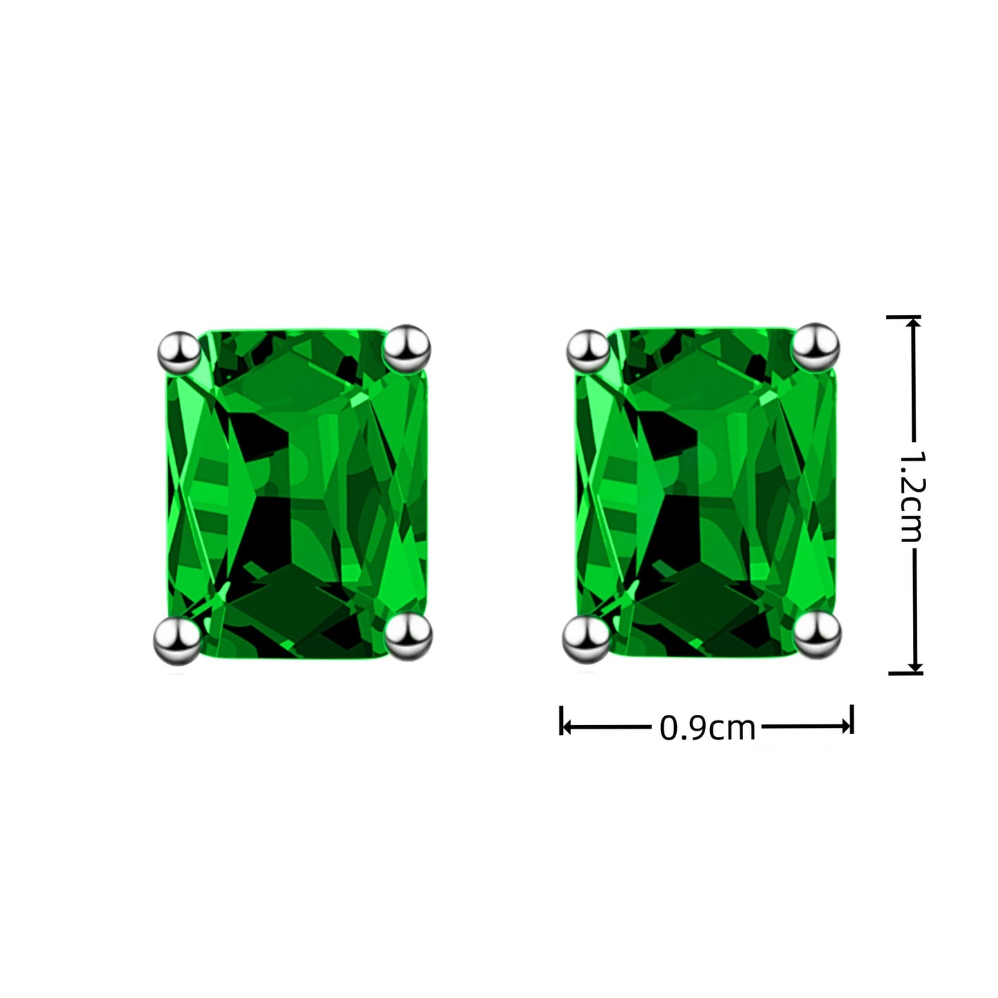 Fashion Rectangular Emerald Rose Gold Plated Rings