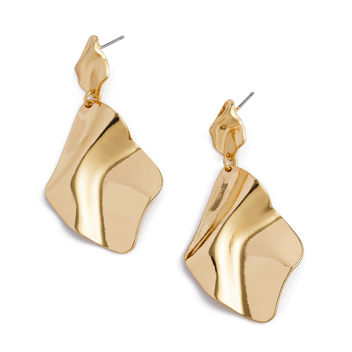 Women's Exaggerated Pleated Metallic Geometric Fashion Simple Earrings