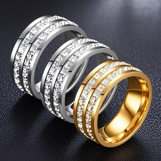 Titanium Steel Female Starry Sky Niche Ring