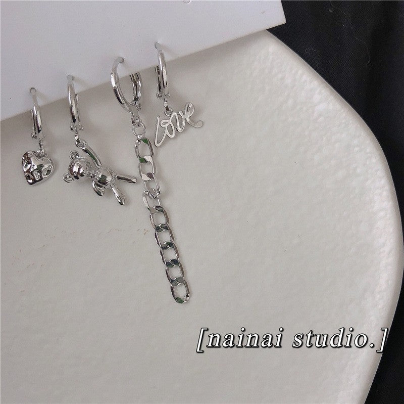 Heart Ear Clip Sweet Cool Hot Trendy Stud Earrings