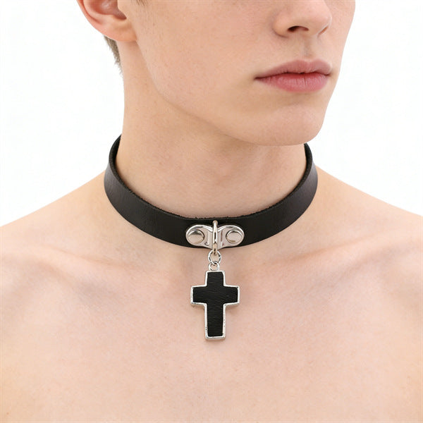 Leather Female Black Spike Punk Gothic Collar