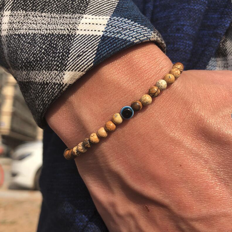 Men's Beads Eye Obsidian Hematite Tigereye White-barked Bracelets