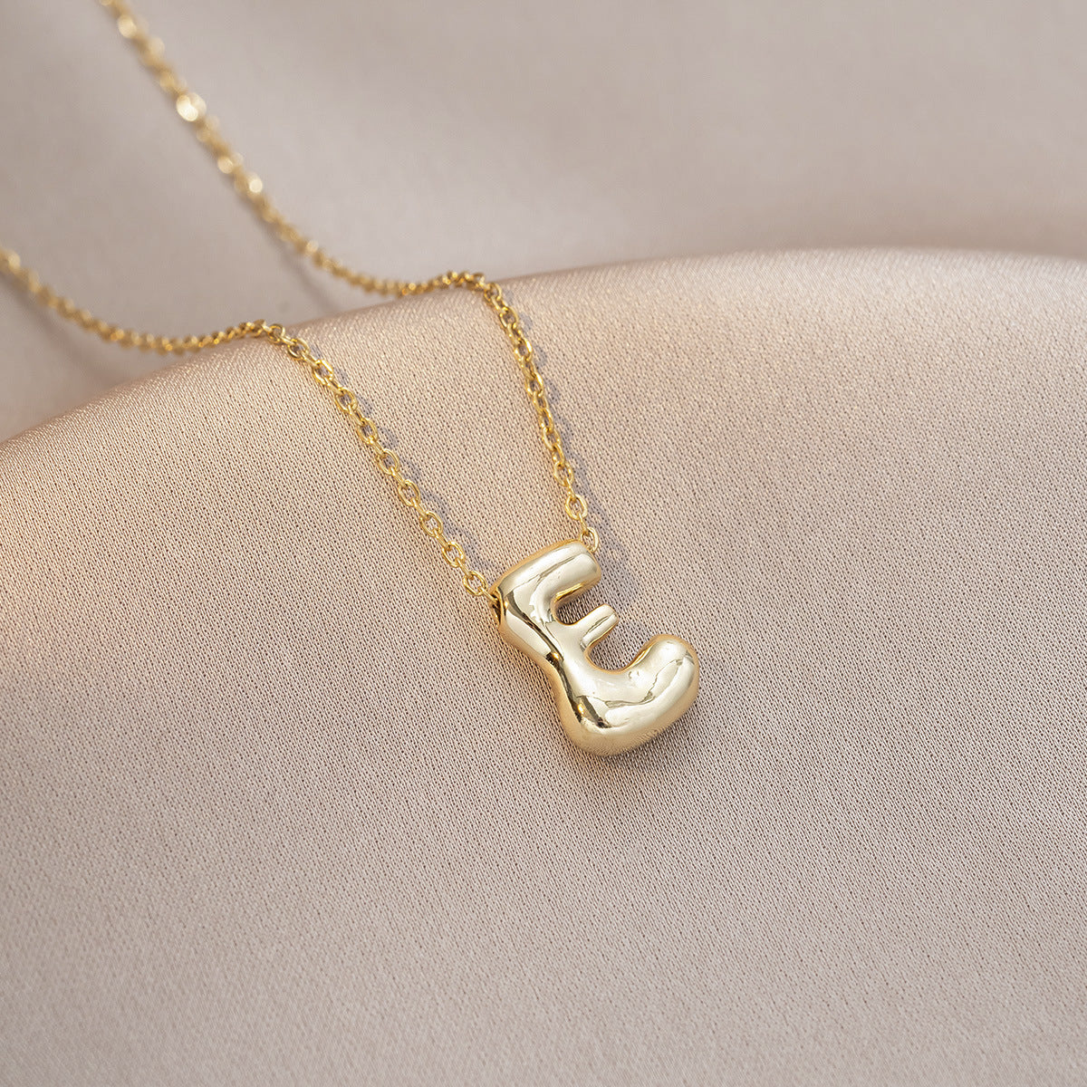 Female Glossy Balloon Bubble Cute Chubby English Letters Temperament Clavicle Necklace
