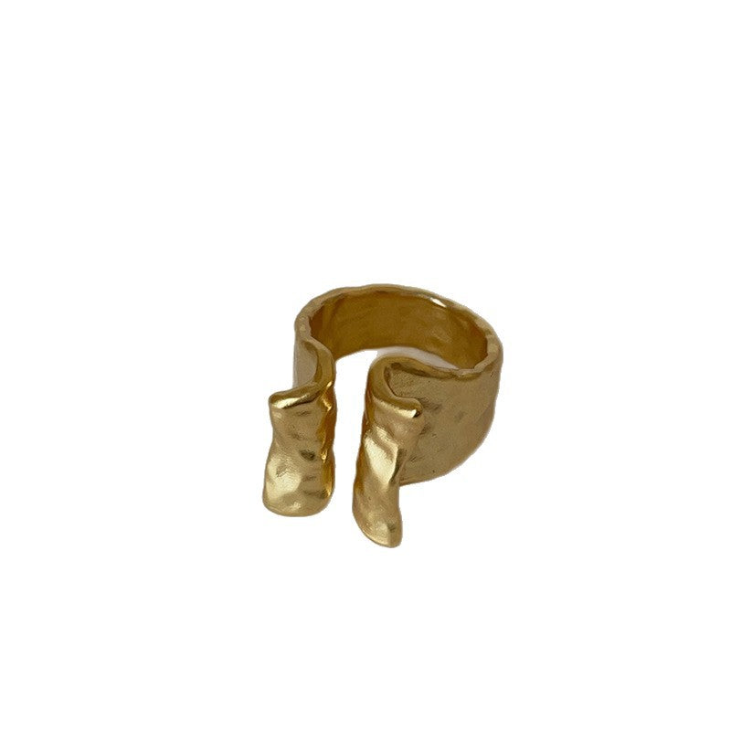 Women's Hammered Pleated Metal Ear Niche Personality Earrings