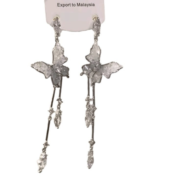 Fringe Collection Butterfly Fall Wisteria Flower Earrings