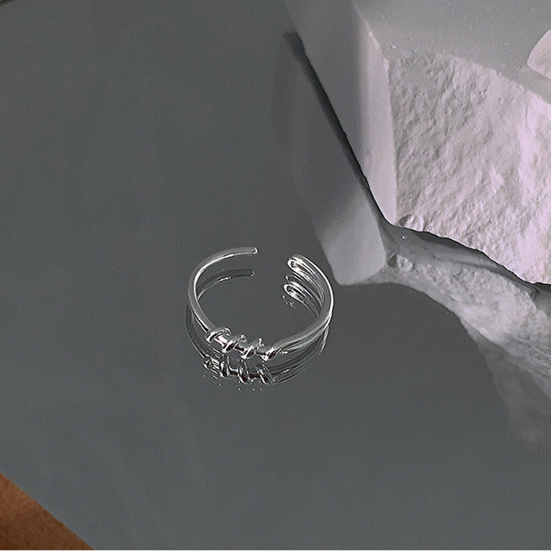 Women's Summer Simple Line Geometric Girlfriends Couple Opening Rings