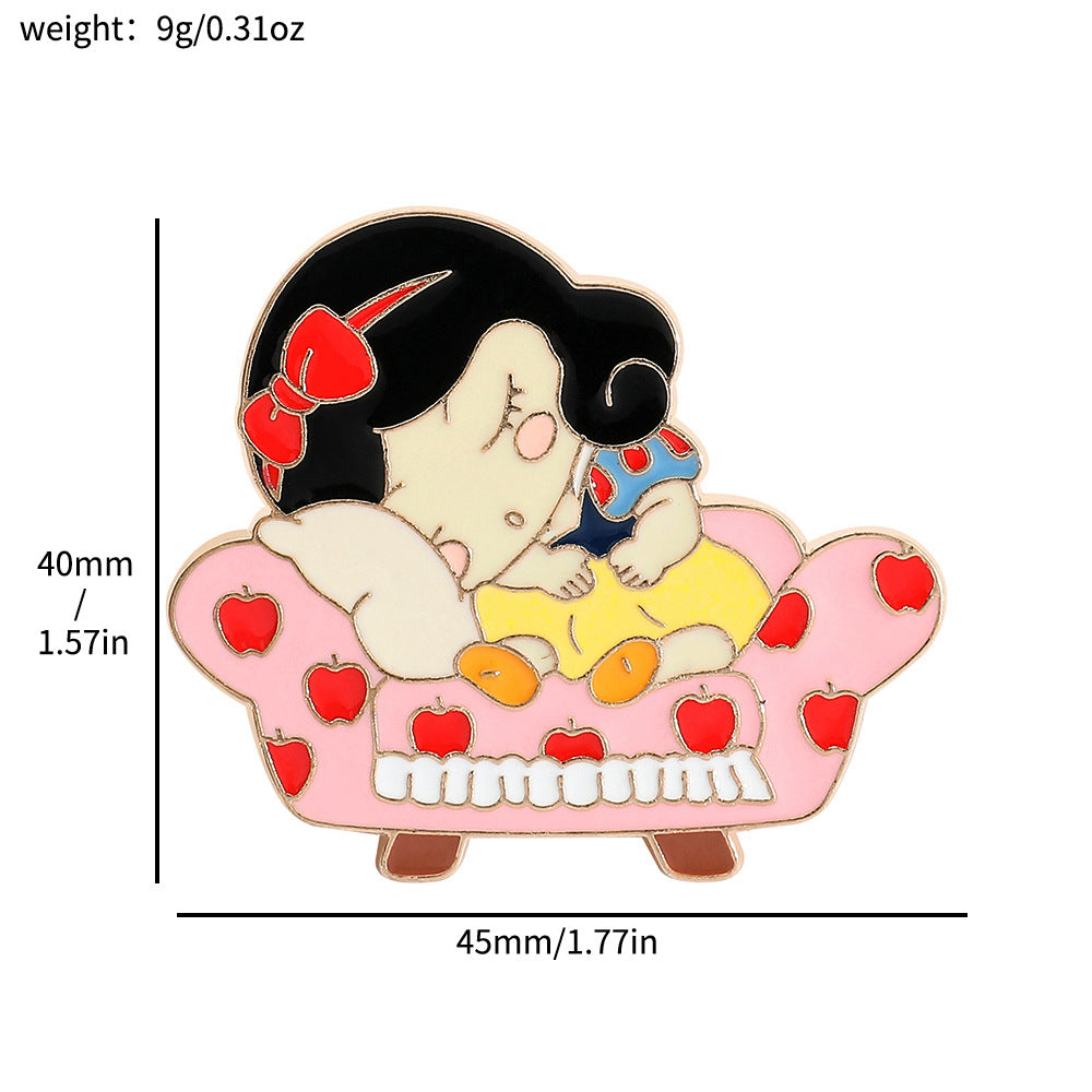 Princess Series Mickey Minnie Dwarf Winnie Brooches