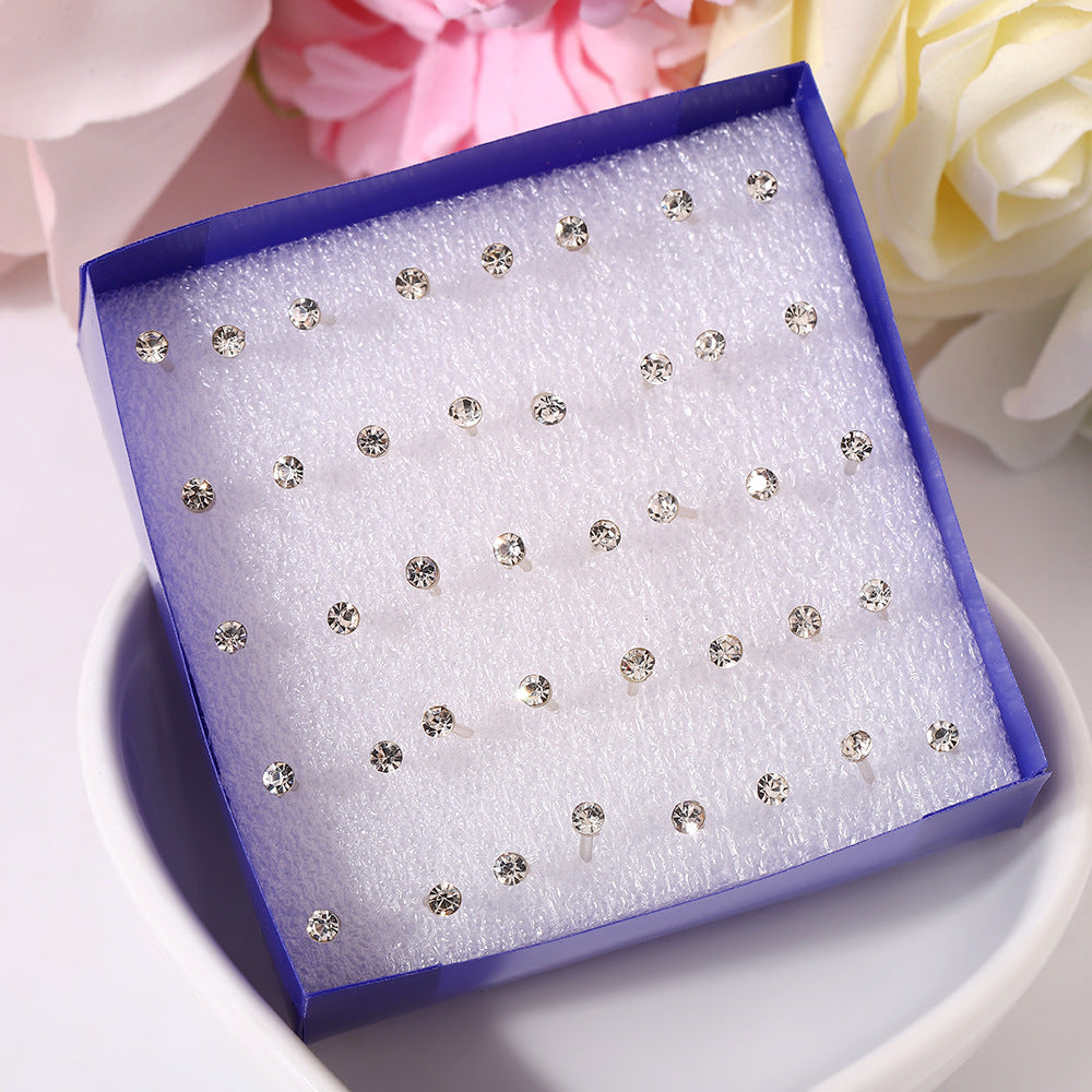 Colorful Resin Niche High-grade Plastic Fashion Rhinestone Auricular Needle Ear Stud Earrings