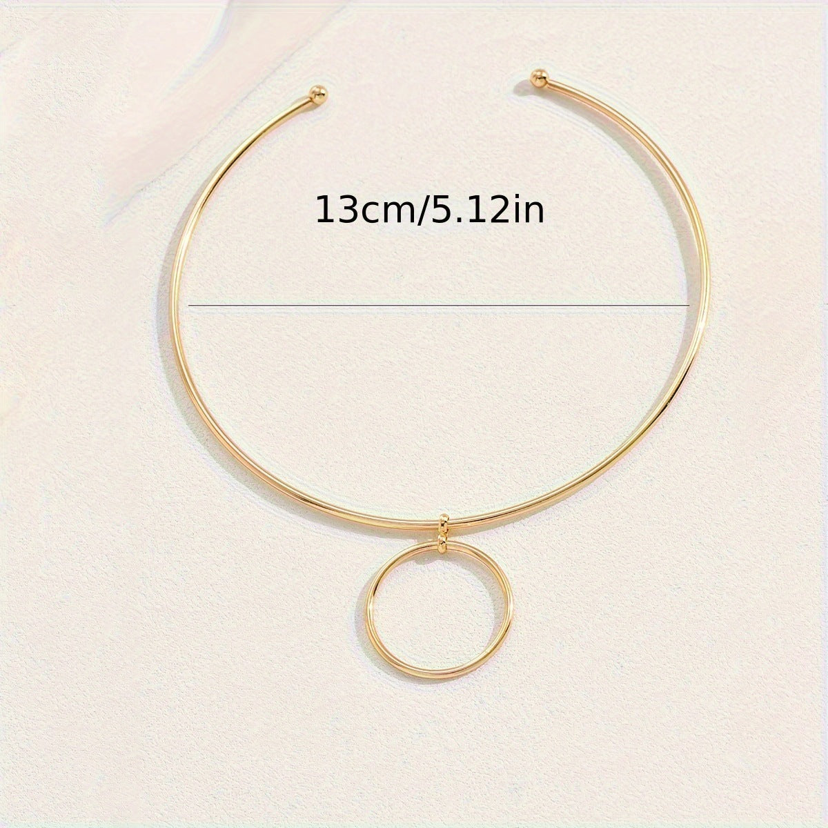 Metal Circle Gold Sier Elegant Personality Couple Collar