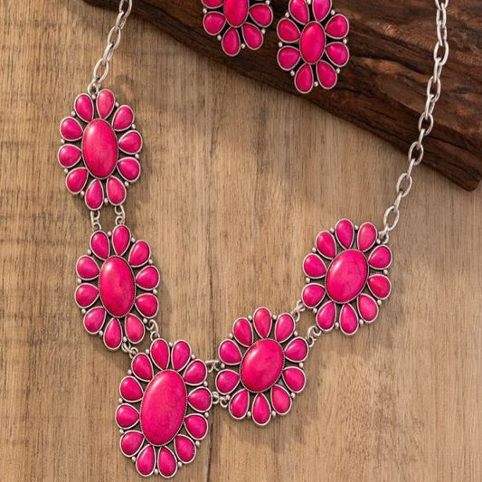 Retro Personalized Turquoise Flower Bohemian Chinese Style Earrings